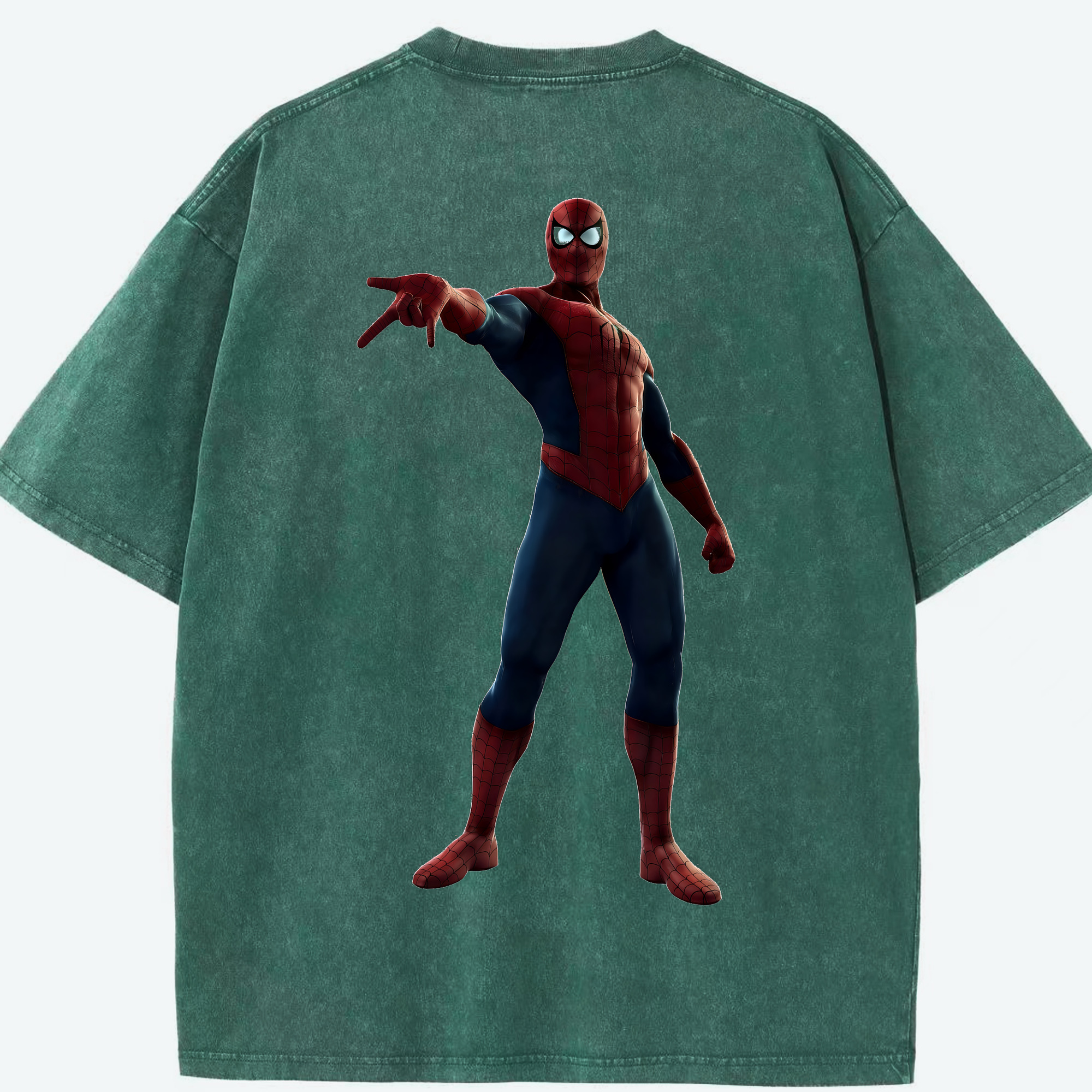 （画像用） Spider Man スパイダーマン 綿100% ヴィンテージ風 半袖Tシャツ（背面プリント）